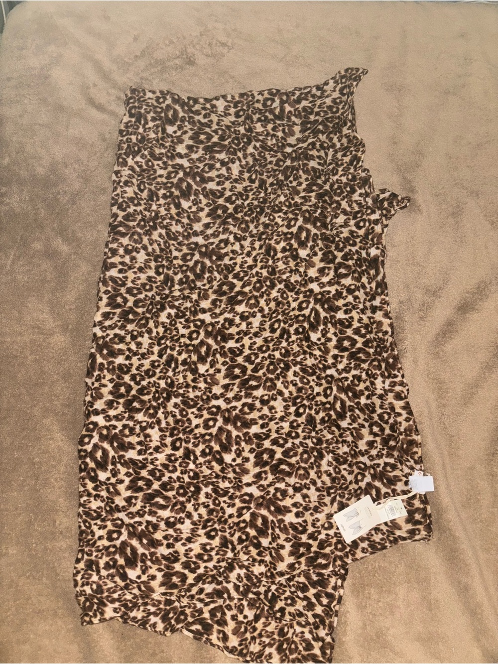 Aerie Leopard Print Sarong Brown and Cream 40x66 inches